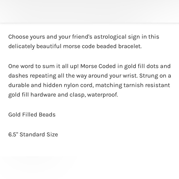 Taurus Morse code gold-filled bracelet - Picture 3 of 3